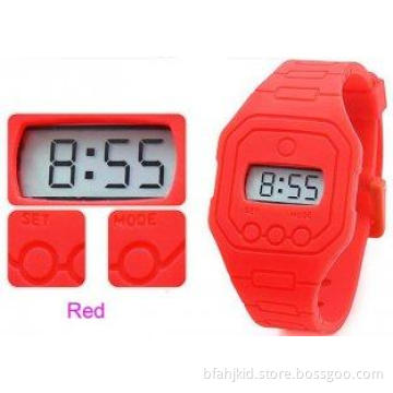Red Free Swimming Silicone Ultra Thin Digital Watch Water R